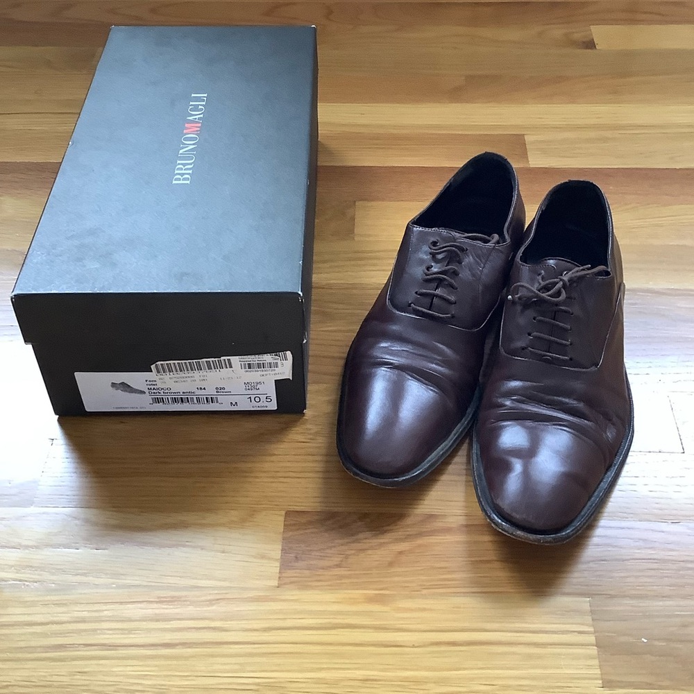 Bruno Magli men’s dark brown dress shoes, size 10.5
